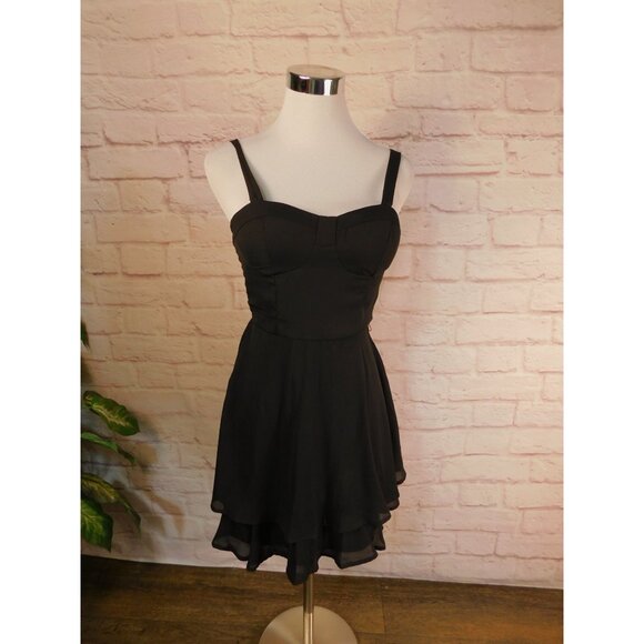 Lily Rose Black Sleeveless Chiffon Sweetheart Dress Jr XS NWT - Picture 1 of 12